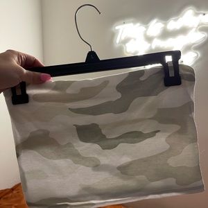 Victorias Secret PINK strapless Crop Top White Camo